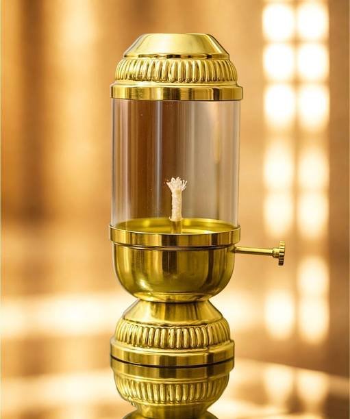 hinduportal Five Wick Brass Diya
